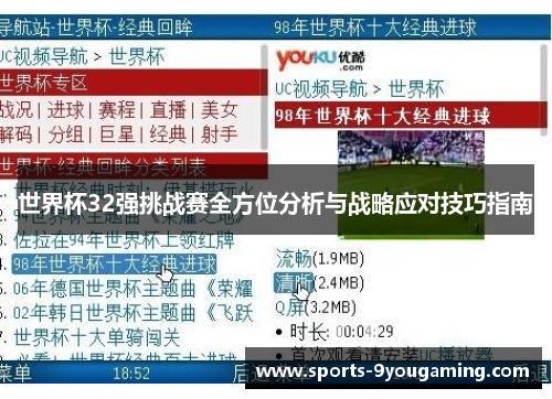世界杯32强挑战赛全方位分析与战略应对技巧指南