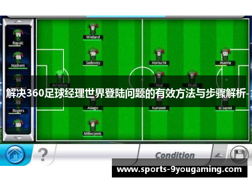 解决360足球经理世界登陆问题的有效方法与步骤解析
